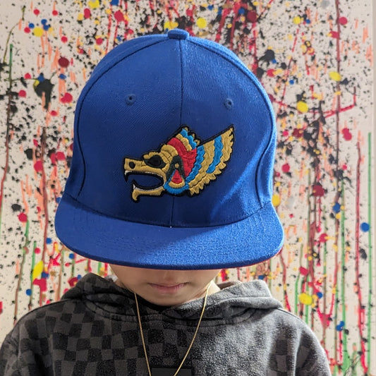 Gold 3D Puff Embroidered Quetzalcoatl Hat - Iconic Symbol of Latino Culture and Urban Fashion